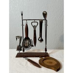 Vintage Mid Century Modern Bar Tool Set, Japan,